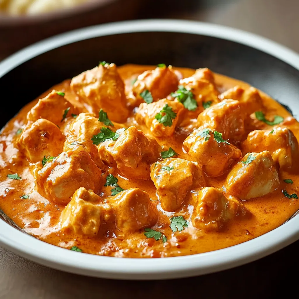 A bowl of chicken curry.