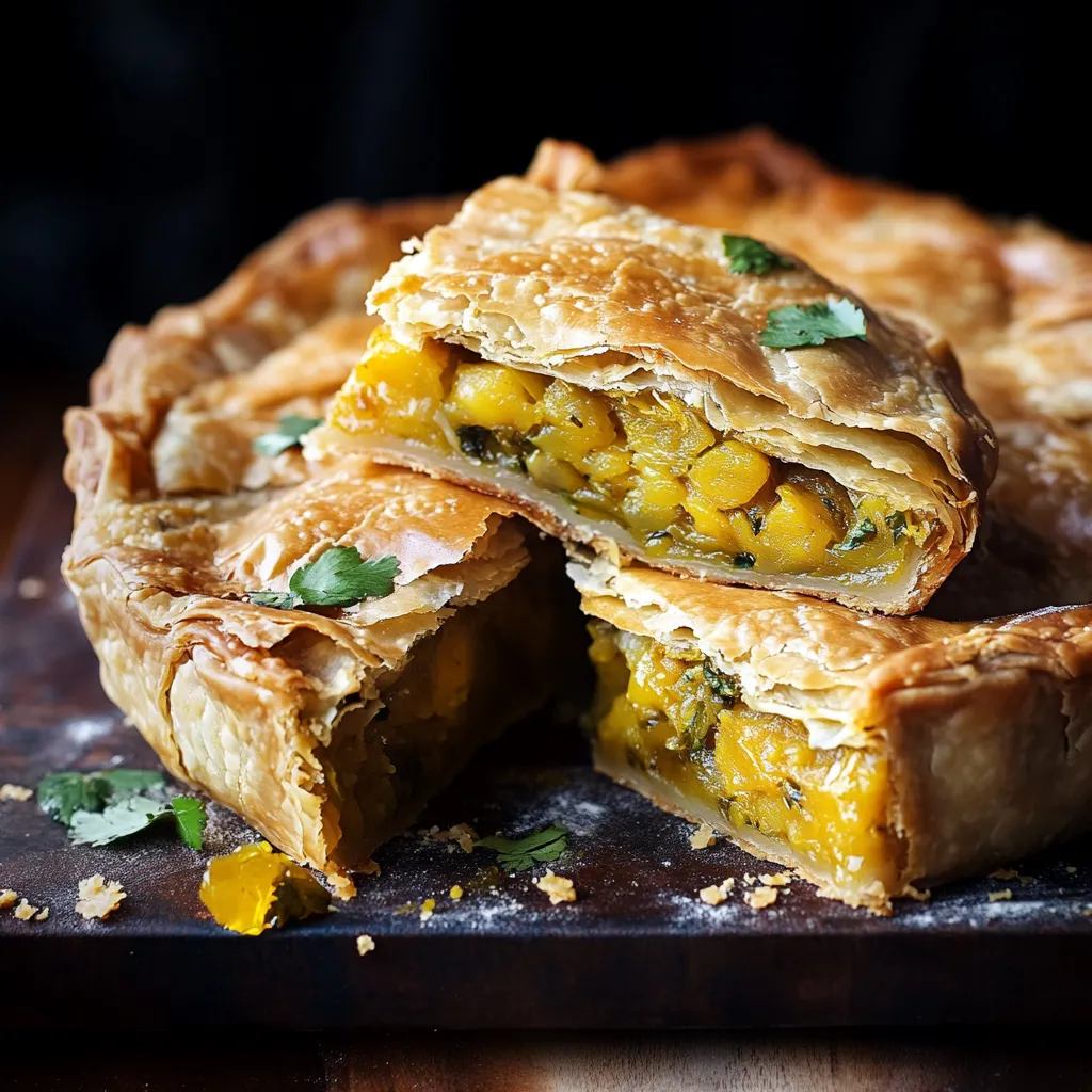 A slice of pie with corn and green onions.