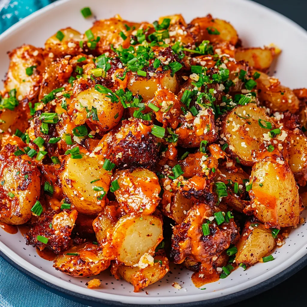 A plate of food with potatoes and other ingredients.