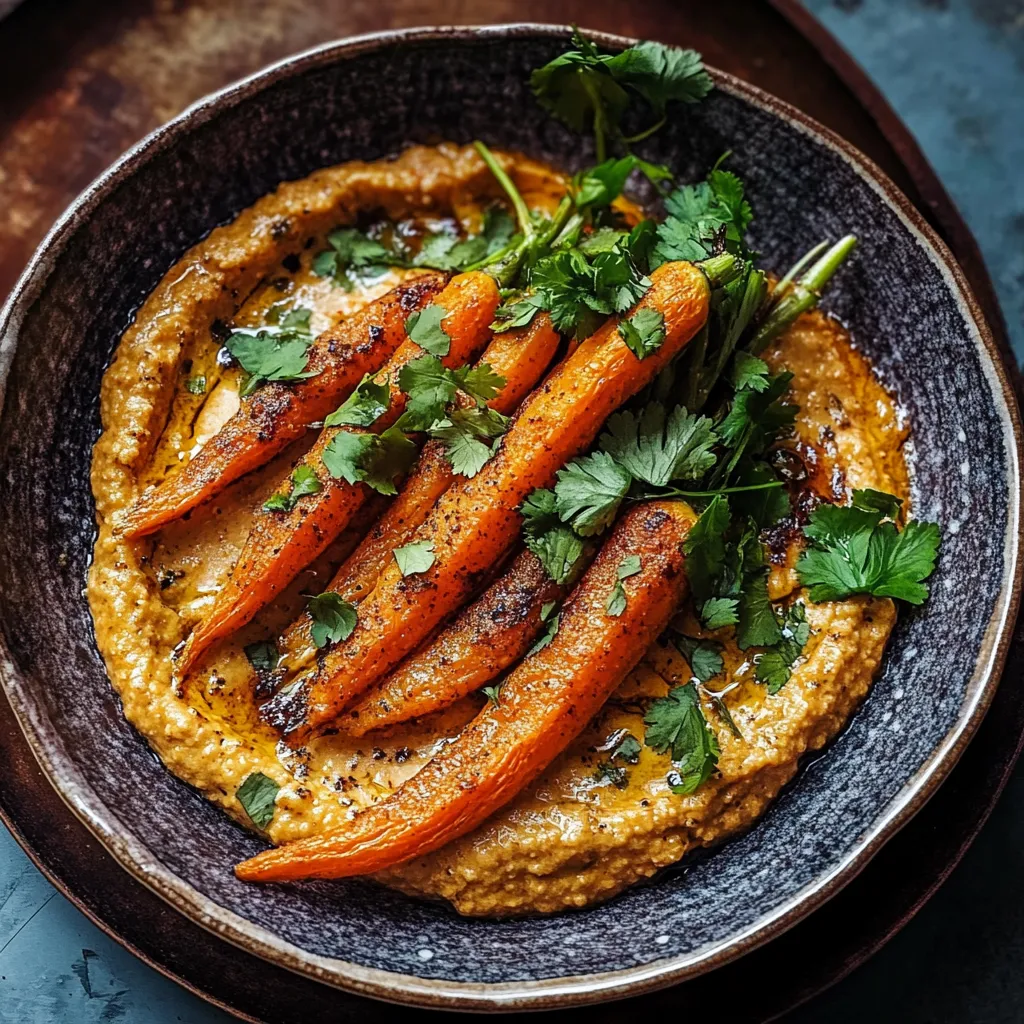 A bowl of food with carrots and sauce.