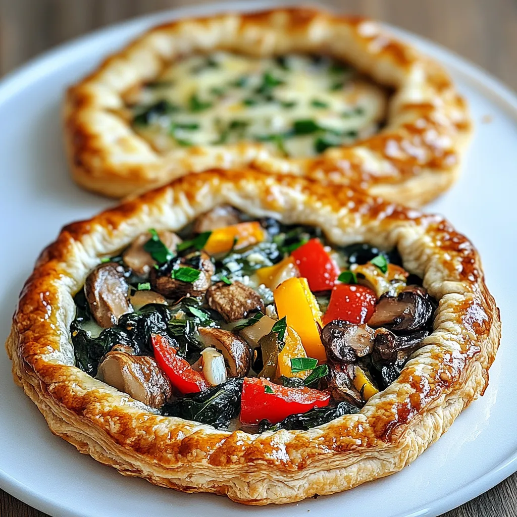 Two small pies on a plate.
