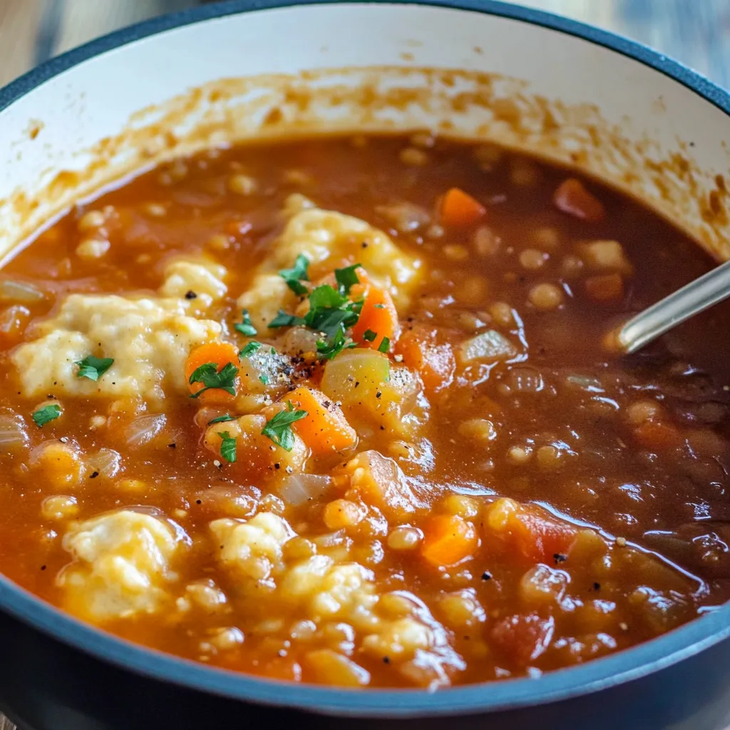 A bowl of soup with carrots and onions.