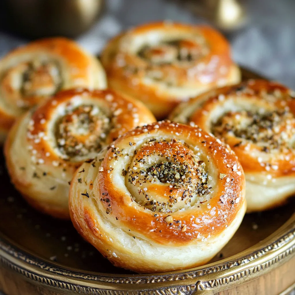 A plate of pastries with sesame seeds on top.