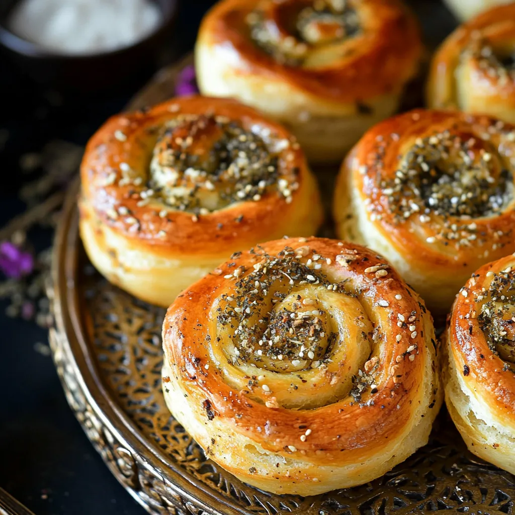 A plate of bread rolls with seeds on top.