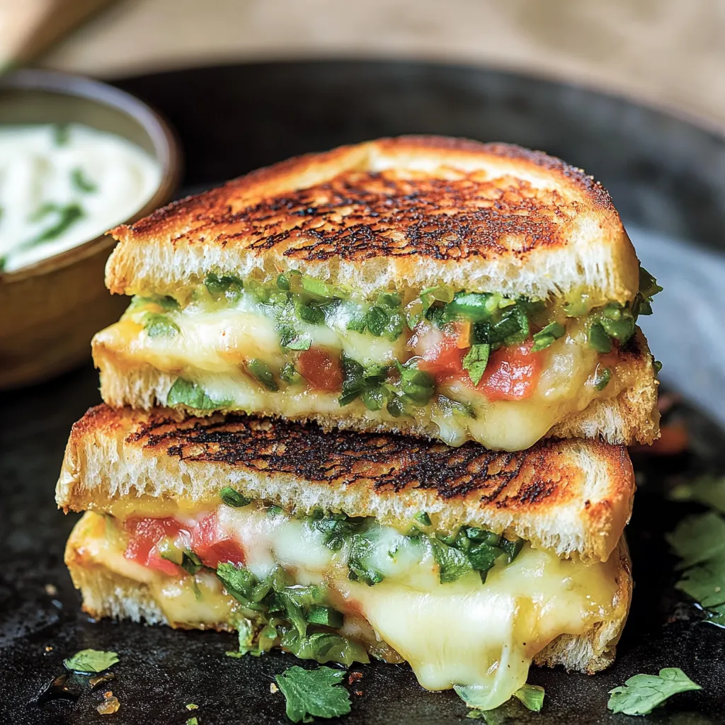 A sandwich with tomatoes and cheese.
