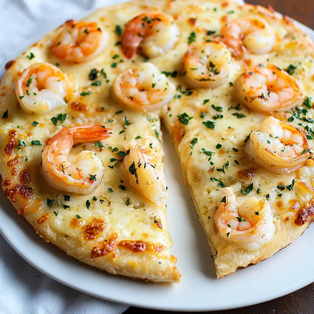 A slice of pizza with shrimp and cheese.