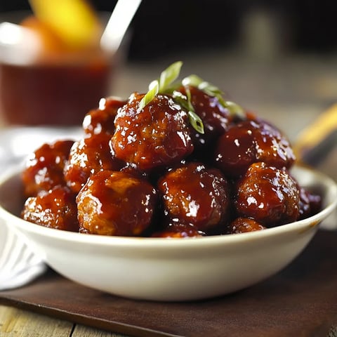 A bowl of meatballs with sauce.